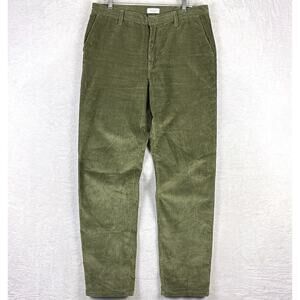 John Elliott Sateen Corduroy Pants Mens (35x36) Green Baggy Designer Preppy USA
